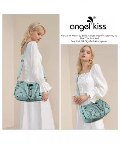 Angelkiss Hobo Purses and handbags for Women Satchel Handbag Women Purses Large Daily Shoulder Bags 8901bean Green $20.16 Hob...