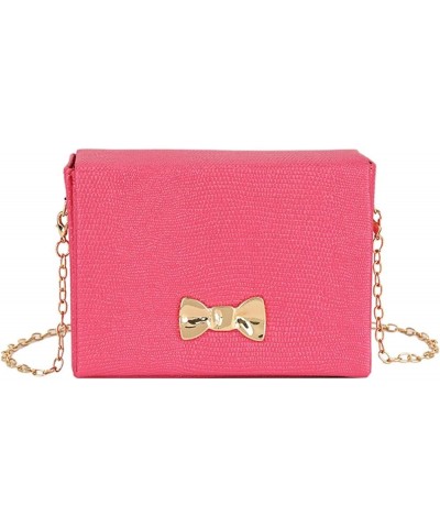 Womens Small Bow Rigid Clutch Bag Fuchsia $30.79 Clutches