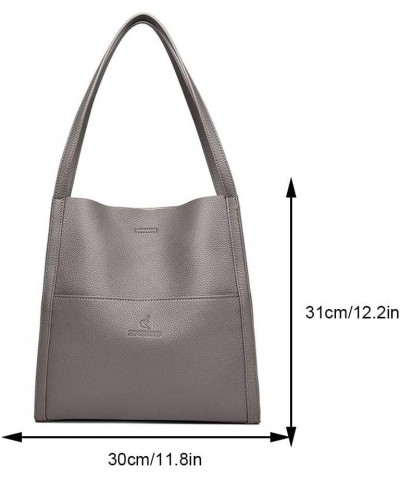 Women Trendy Tote Bag Zipper Top Handle Bag Simple Casual Satchel Bag Versatile Leather Shoulder Bag Commuting Bag Grey $14.9...