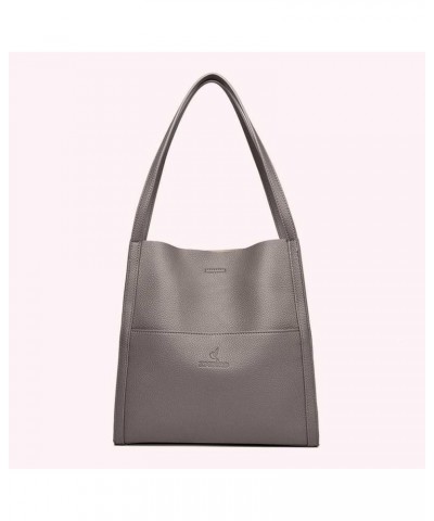 Women Trendy Tote Bag Zipper Top Handle Bag Simple Casual Satchel Bag Versatile Leather Shoulder Bag Commuting Bag Grey $14.9...