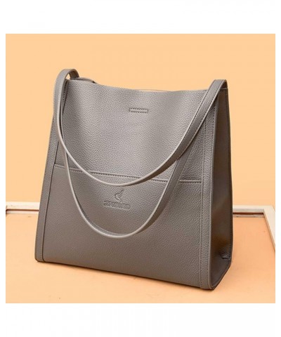 Women Trendy Tote Bag Zipper Top Handle Bag Simple Casual Satchel Bag Versatile Leather Shoulder Bag Commuting Bag Grey $14.9...