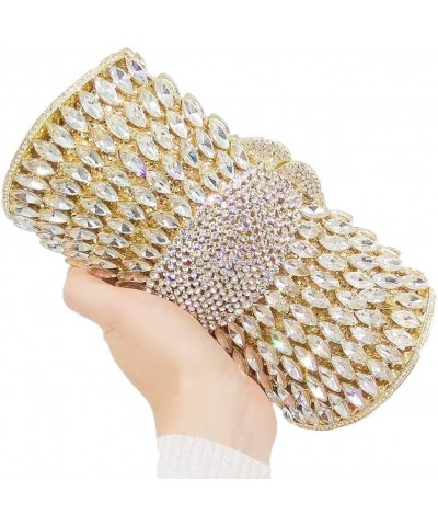 Sparkling Women Crystal Clutch Evening Bags Wedding Party Cocktail Handbag Purse (Silver) Gold+silver $71.18 Evening Bags