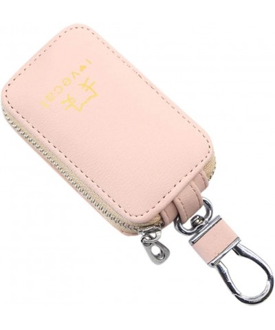 Women' s Outdoor Fashion Trend Solid Color Leather Zipper Multifunction Key Case Mens Credit Wallet (Pink, One Size) Pink One...