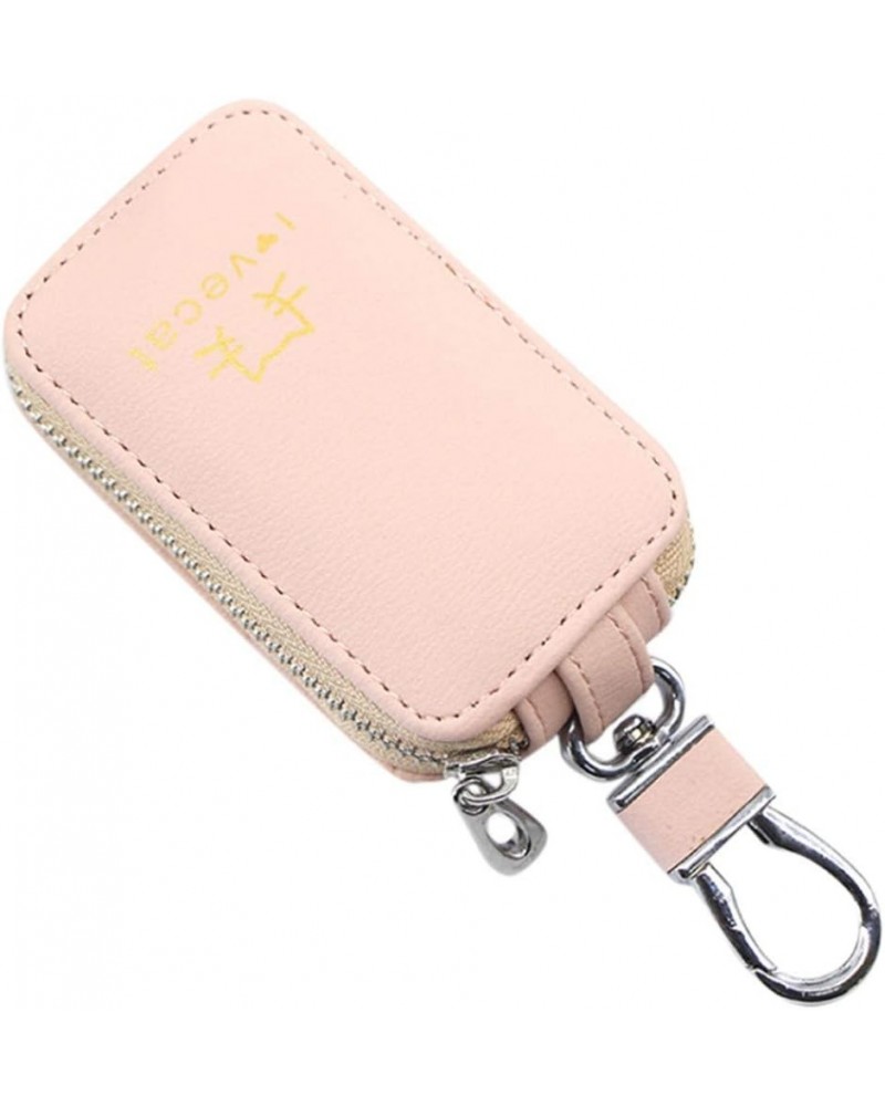 Women' s Outdoor Fashion Trend Solid Color Leather Zipper Multifunction Key Case Mens Credit Wallet (Pink, One Size) Pink One...