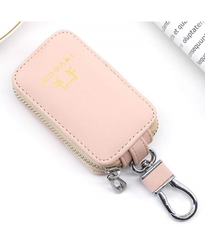 Women' s Outdoor Fashion Trend Solid Color Leather Zipper Multifunction Key Case Mens Credit Wallet (Pink, One Size) Pink One...