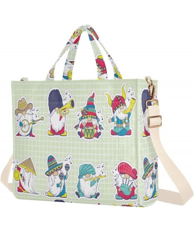 Gnomes Playing Instruments Women's Tote Handbags Top Handle Satchel Shoulder Bag Crossbody Bag for Office Travel M $16.82 Totes