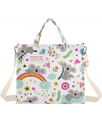 Koala Rainbow Tote Bag for Women Crossbody Bags Purse Shoulder Bag Corduroy Travel Tote Bag for Office Trip Gifts Multi $9.46...