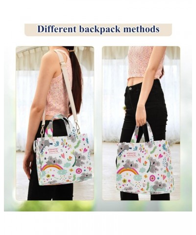 Koala Rainbow Tote Bag for Women Crossbody Bags Purse Shoulder Bag Corduroy Travel Tote Bag for Office Trip Gifts Multi $9.46...