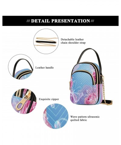 Cartoon Glittering Butterfly Crossbody Bags for Women Quilted Chain Crossbody Purses Trendy Pink Rose Cross Body Phone Purse ...