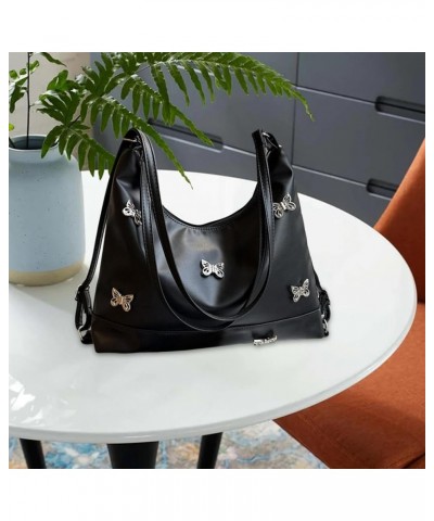 Elegant Women's Leather Tote Handbag for Work or Travel Black $9.43 Shoulder Bags