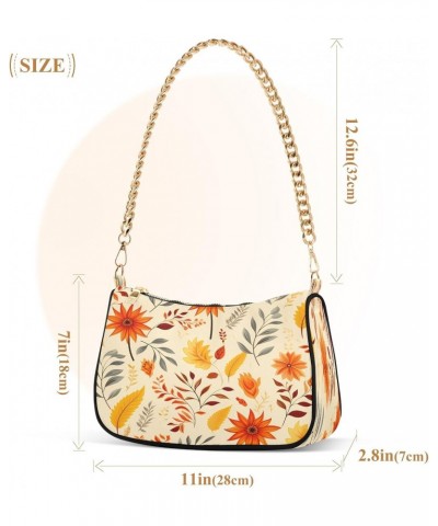 Small Tote Shoulder Bag Purses Retro Classic Crossbody Bags Orange Flower for Women $14.26 Shoulder Bags