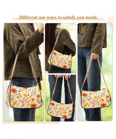 Small Tote Shoulder Bag Purses Retro Classic Crossbody Bags Orange Flower for Women $14.26 Shoulder Bags