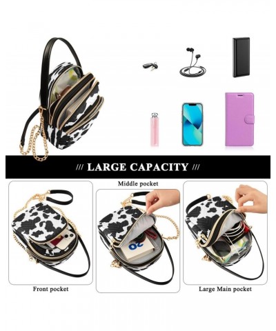 Animal Cow Pprint Crossbody Bag Small Shoulder Handbags Leather Purse for Women $10.40 Crossbody Bags