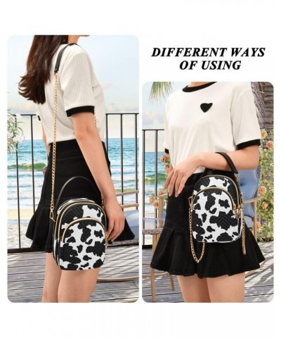 Animal Cow Pprint Crossbody Bag Small Shoulder Handbags Leather Purse for Women $10.40 Crossbody Bags