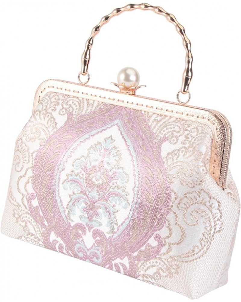 2pcs embossed bag Handmade Brocade Evening Purse womens tote purse Brocade Evening Handbag ladies Purplex3pcs $19.55 Totes