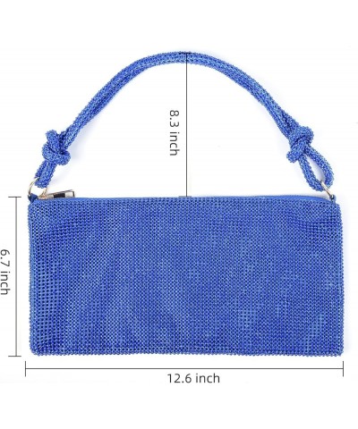 Chic Rhinestone Purses for Women Sparkly Evening Handbag Bling Hobo Bag Shiny Silver Clutch Purse for Party Blue $14.55 Eveni...