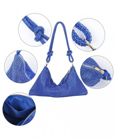 Chic Rhinestone Purses for Women Sparkly Evening Handbag Bling Hobo Bag Shiny Silver Clutch Purse for Party Blue $14.55 Eveni...