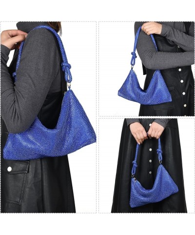 Chic Rhinestone Purses for Women Sparkly Evening Handbag Bling Hobo Bag Shiny Silver Clutch Purse for Party Blue $14.55 Eveni...