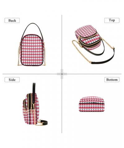 Chain Crossbody Bags for Women Star Stripes American Flag Quilted Shoulder Crossbody Handbags Travel Cross Body Cell Phone Pu...