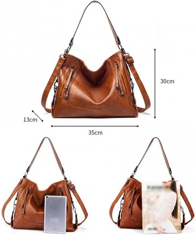 Women Handbag PU Leather Large Capacity Tote Bag Shoulder Messenger Zipper Handbag White $39.82 Totes