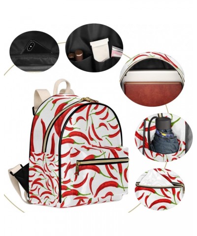 Red Chilli Pepper Mini Backpack Purse for Women, Chilli Small Backpack Leather Casual Daypacks Ladies Shoulder Bags $24.74 Ba...