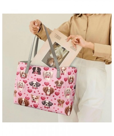 Big Capacity Leather Tote Bag for Women Top Handle Purse Bucket Handbag Cute Balloon Dog $25.00 Totes