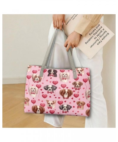 Big Capacity Leather Tote Bag for Women Top Handle Purse Bucket Handbag Cute Balloon Dog $25.00 Totes