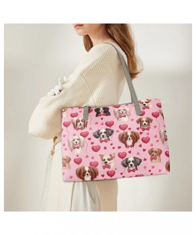 Big Capacity Leather Tote Bag for Women Top Handle Purse Bucket Handbag Cute Balloon Dog $25.00 Totes