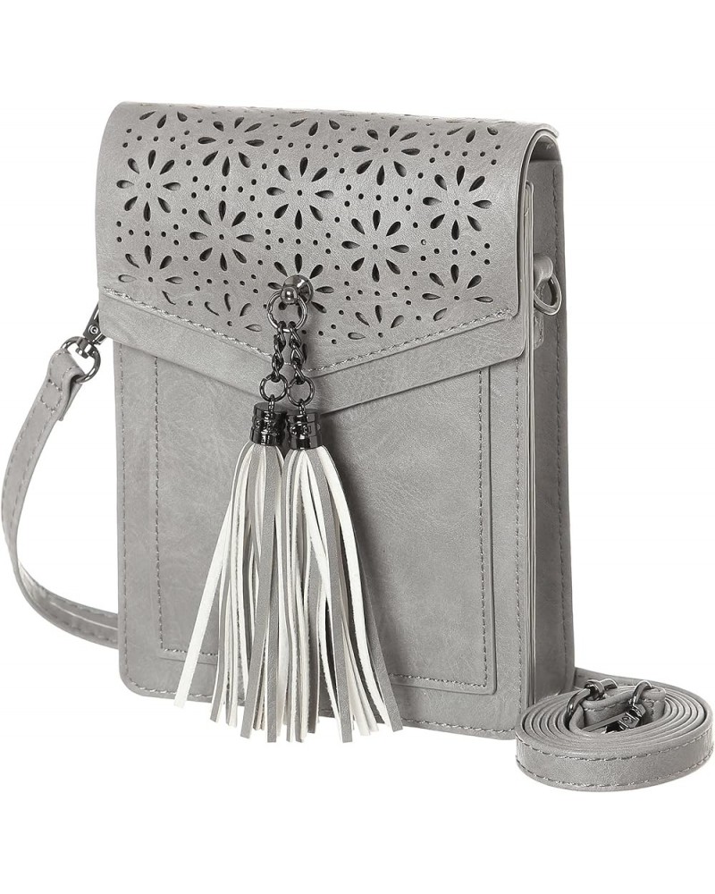 Women RFID Blocking Small Crossbody Bags Cell Phone Purse Built in Wallet 001-grey $13.49 Crossbody Bags