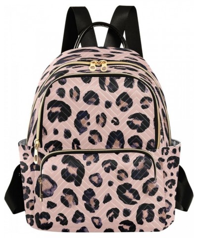 Pink Leopard Print Hipster Women Backpack Purse Ladies Fashion Shoulder Bag Daypack Travel Bag 7.5L Small $17.04 Backpacks