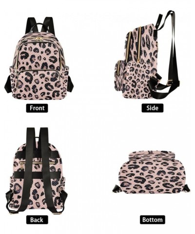 Pink Leopard Print Hipster Women Backpack Purse Ladies Fashion Shoulder Bag Daypack Travel Bag 7.5L Small $17.04 Backpacks