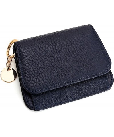 Women's Genuine Leather Small Wallet RFID Blocking Purses Multi-Pocket Card Holder with Zipper Coin Pocket C / Blue $19.49 Wa...