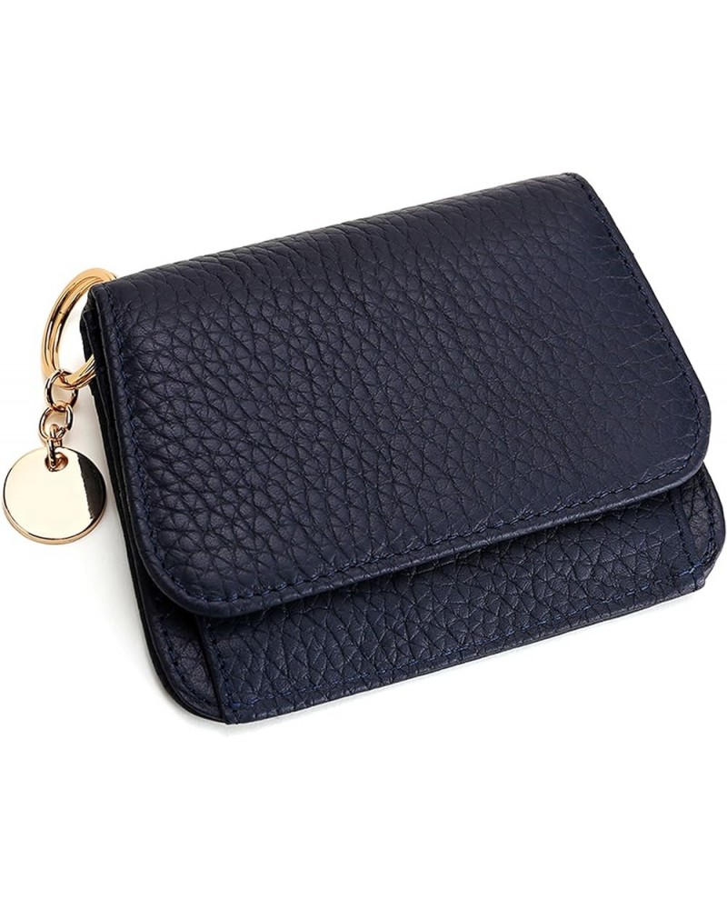 Women's Genuine Leather Small Wallet RFID Blocking Purses Multi-Pocket Card Holder with Zipper Coin Pocket C / Blue $19.49 Wa...