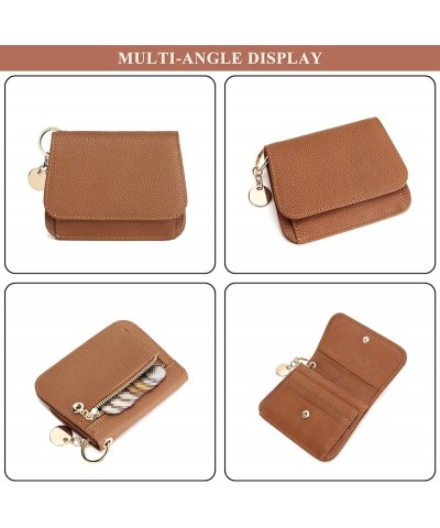 Women's Genuine Leather Small Wallet RFID Blocking Purses Multi-Pocket Card Holder with Zipper Coin Pocket C / Blue $19.49 Wa...