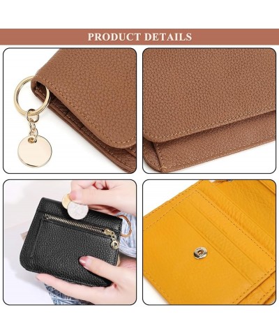 Women's Genuine Leather Small Wallet RFID Blocking Purses Multi-Pocket Card Holder with Zipper Coin Pocket C / Blue $19.49 Wa...