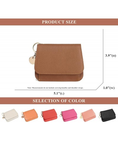 Women's Genuine Leather Small Wallet RFID Blocking Purses Multi-Pocket Card Holder with Zipper Coin Pocket C / Blue $19.49 Wa...