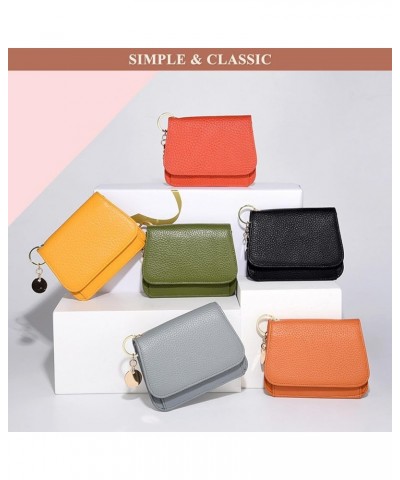 Women's Genuine Leather Small Wallet RFID Blocking Purses Multi-Pocket Card Holder with Zipper Coin Pocket C / Blue $19.49 Wa...