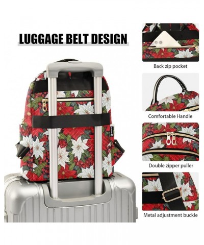 Christmas Poinsettia Holly Backpack for Women Fashion Shoulder Bags Small Casual Daypack Travel Bag S 202a2069 202a2069 $19.4...