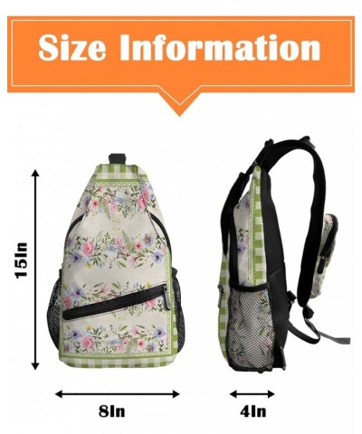 Sling Bag Crossbody Bag for Women Men Summer Farmhouse Rustic Lemon Black Plaid Waterproof Hiking Backpack Lightweight Chest ...