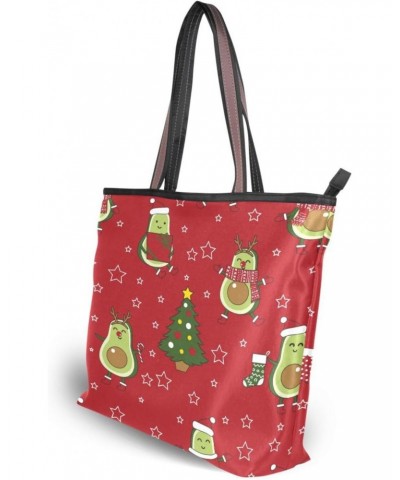 Womens Tote Bag, Avocado Christmas Ladies Zip Shoulder Handbags $10.56 Shoulder Bags