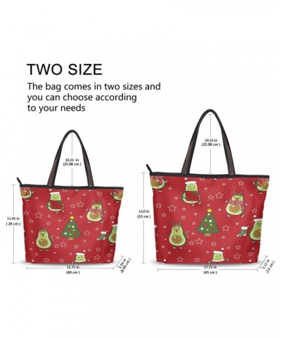 Womens Tote Bag, Avocado Christmas Ladies Zip Shoulder Handbags $10.56 Shoulder Bags