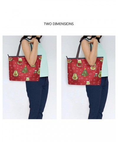 Womens Tote Bag, Avocado Christmas Ladies Zip Shoulder Handbags $10.56 Shoulder Bags