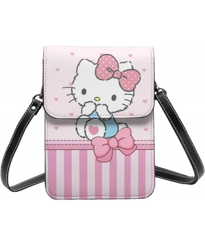 Cartoon Cat Small Crossbody Cell Phone Purse Cute Phone Bag Wallet Shoulder Bag with Credit Card Coin Pouch for Girls Women S...