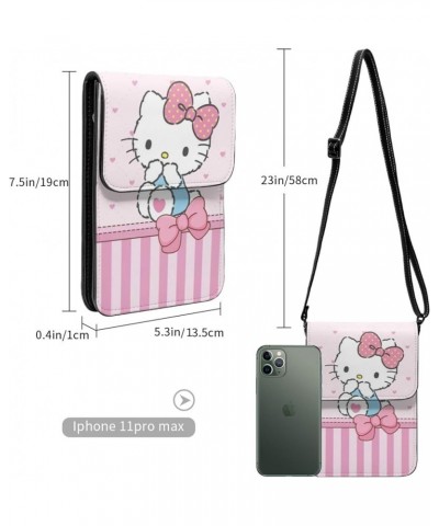 Cartoon Cat Small Crossbody Cell Phone Purse Cute Phone Bag Wallet Shoulder Bag with Credit Card Coin Pouch for Girls Women S...