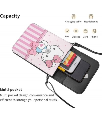 Cartoon Cat Small Crossbody Cell Phone Purse Cute Phone Bag Wallet Shoulder Bag with Credit Card Coin Pouch for Girls Women S...