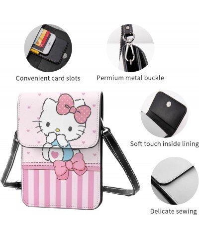 Cartoon Cat Small Crossbody Cell Phone Purse Cute Phone Bag Wallet Shoulder Bag with Credit Card Coin Pouch for Girls Women S...