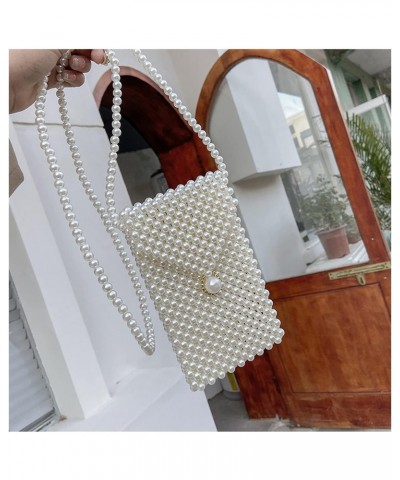 Luxury Pearl Bag Chain Bag Purse Shoulder Bag for Women, Artificial Pearl Clutch Crossbody Beaded Evening Bags for Party Wedd...