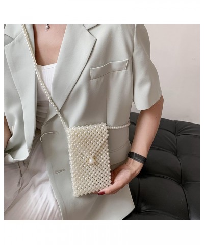 Luxury Pearl Bag Chain Bag Purse Shoulder Bag for Women, Artificial Pearl Clutch Crossbody Beaded Evening Bags for Party Wedd...