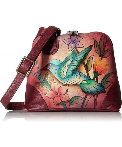 Women's Genuine Leather Small Zip-Around Handbag | Multi Compartment Organizer Birds in Paradise $56.40 Crossbody Bags