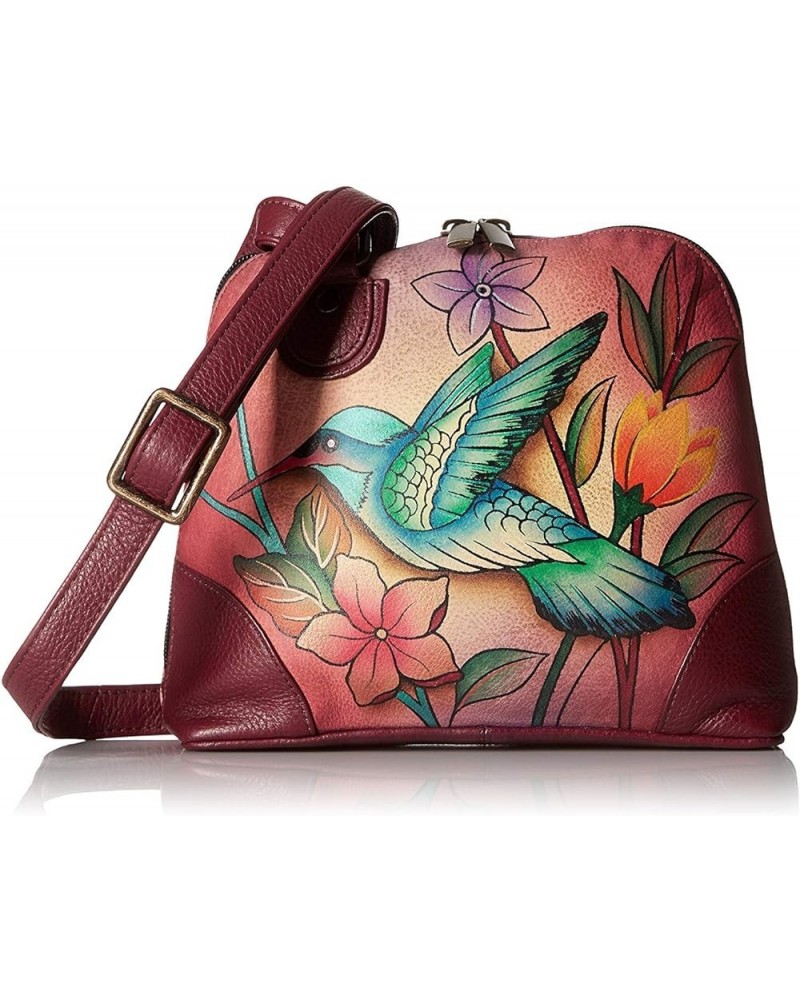 Women's Genuine Leather Small Zip-Around Handbag | Multi Compartment Organizer Birds in Paradise $56.40 Crossbody Bags